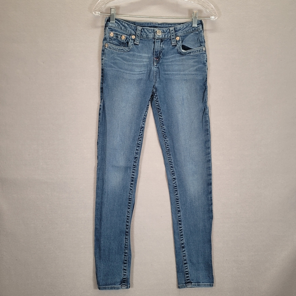 True Religion Women's Blue Skinny Jeans - Size 14